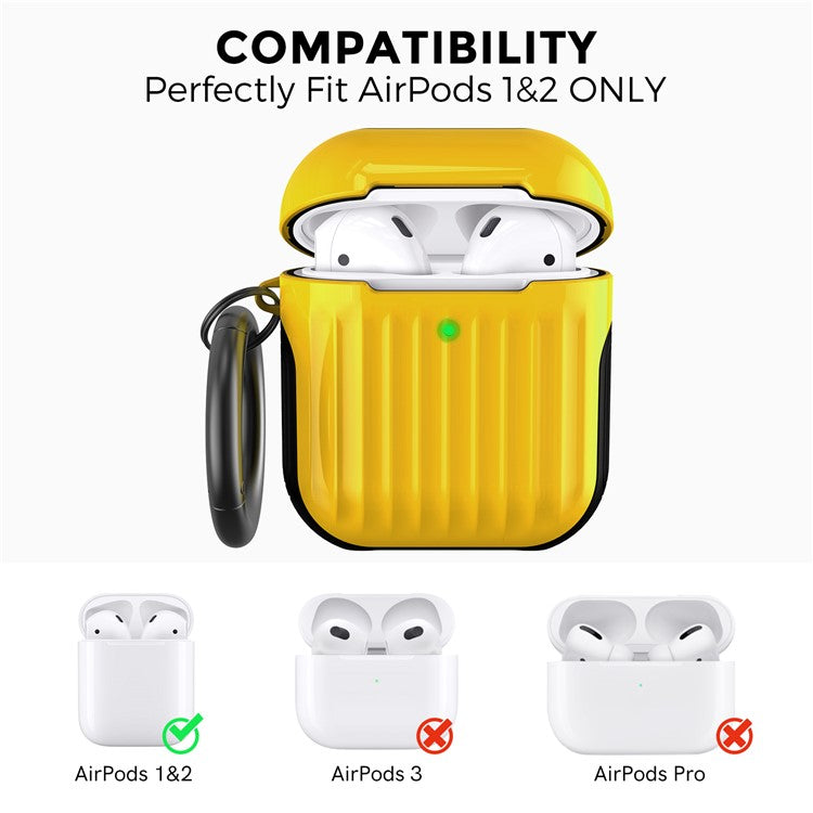 AHASTYLE WG76-2 Protective Case for Apple AirPods with Charging Case (2016) / (2019)  /  AirPods with Wireless Charging Case (2019) Cover with Buckle - Yellow