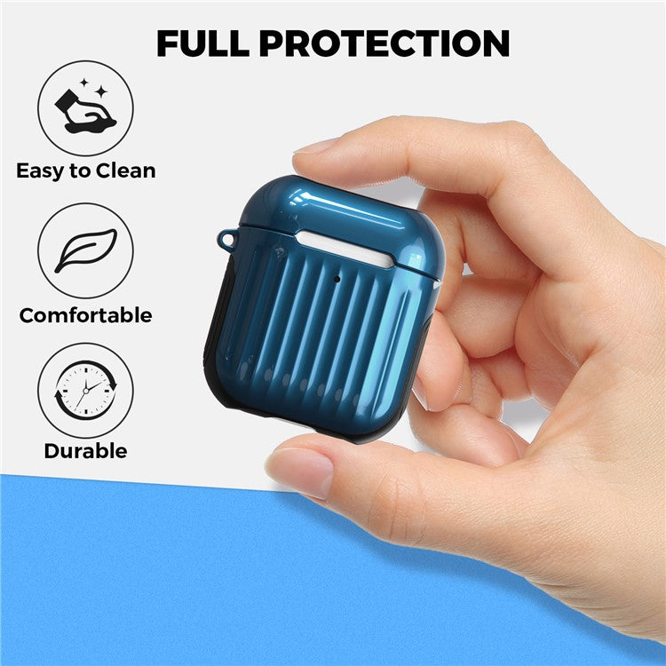 AHASTYLE WG76-2 Protective Case for Apple AirPods with Charging Case (2016) / (2019)  /  AirPods with Wireless Charging Case (2019) Cover with Buckle - Blue