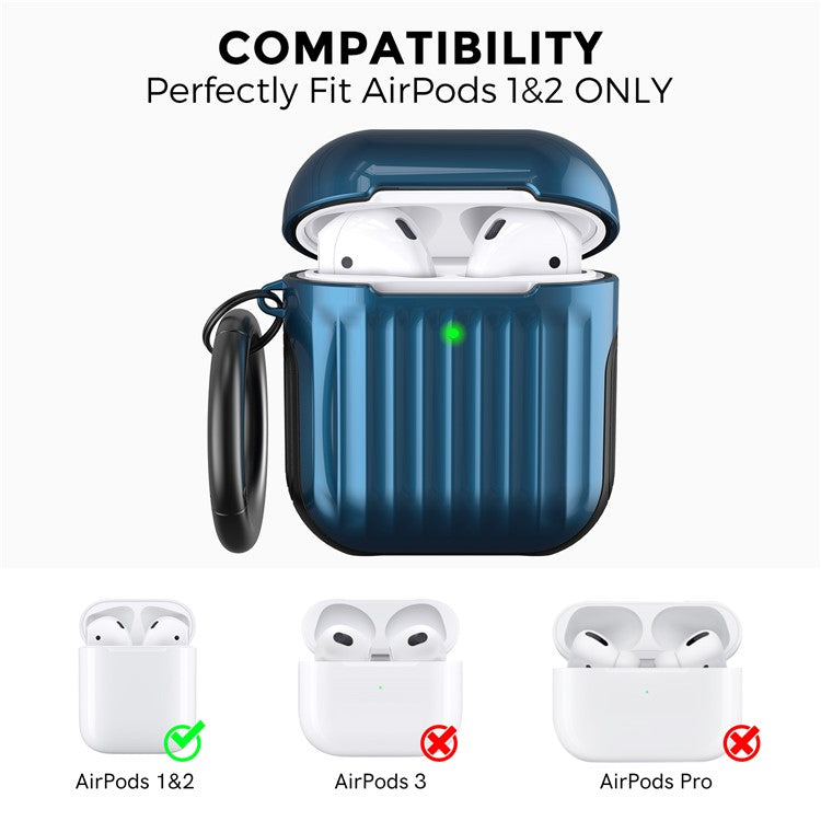 AHASTYLE WG76-2 Protective Case for Apple AirPods with Charging Case (2016) / (2019)  /  AirPods with Wireless Charging Case (2019) Cover with Buckle - Blue