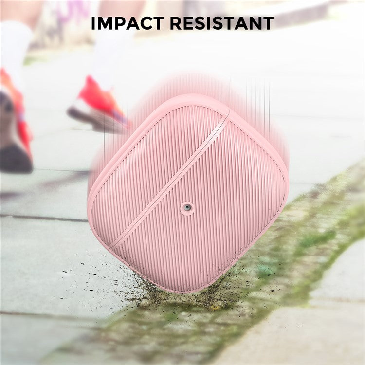 AHASTYLE PT177 For Apple AirPods 3 Stripe Design Bluetooth Earphone Drop-proof Cover  Splittable Soft Silicone Protective Case - Pink