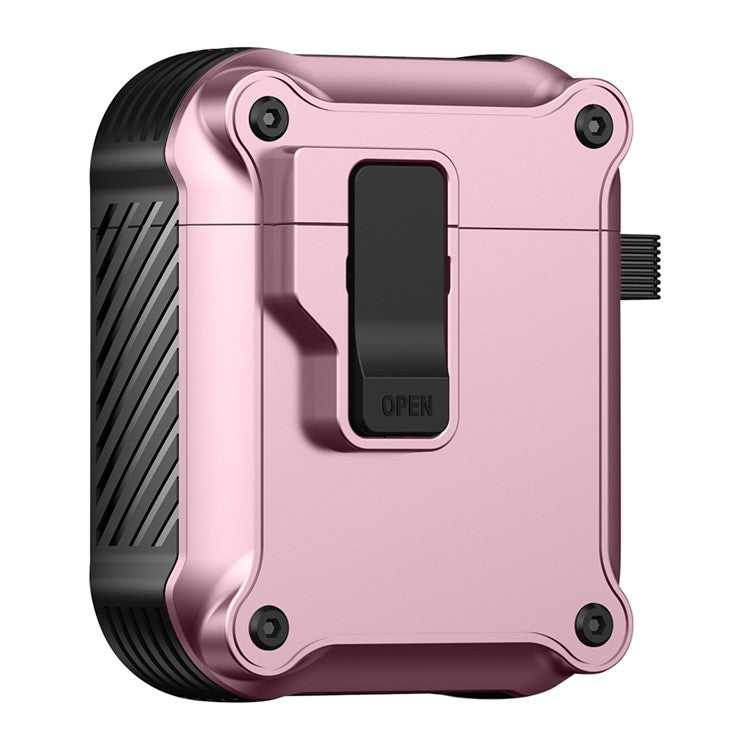 For Apple AirPods with Charging Case (2016) / (2019)  /  AirPods with Wireless Charging Case (2019) TPU+PC Case Bluetooth Earbuds Cover - Pink