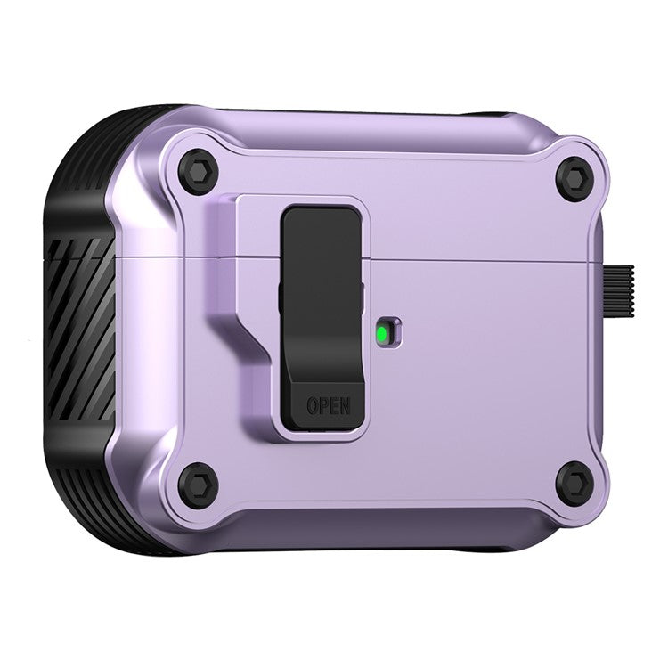 Compatible with Apple AirPods Pro Case TPU+PC Protector Bluetooth Earbuds Cover with Auto Lock - Purple