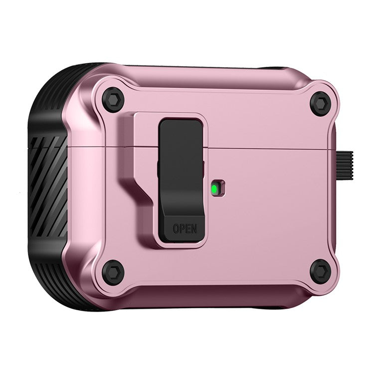 Compatible with Apple AirPods Pro Case TPU+PC Protector Bluetooth Earbuds Cover with Auto Lock - Pink