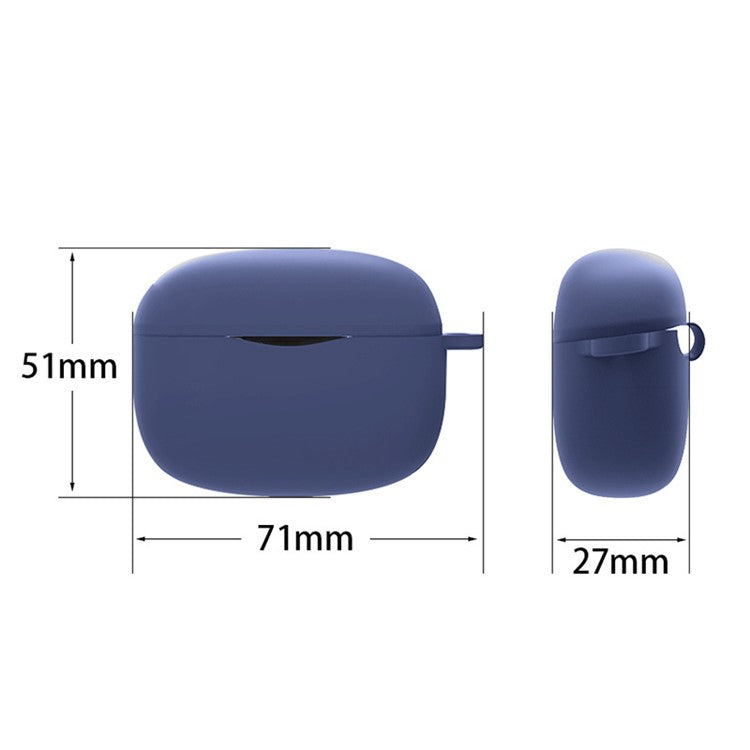 For SoundPEATS Air3 Pro Dust-proof Bluetooth Earphone Silicone Case Earbud Protective Cover with Anti-loss Buckle - Dark Blue