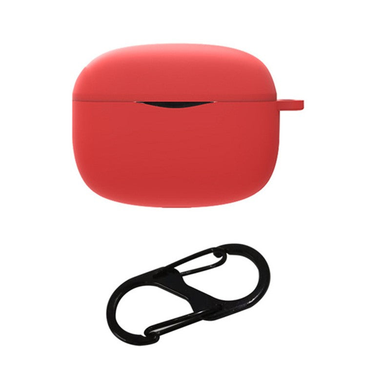 For SoundPEATS Air3 Pro Dust-proof Bluetooth Earphone Silicone Case Earbud Protective Cover with Anti-loss Buckle - Red