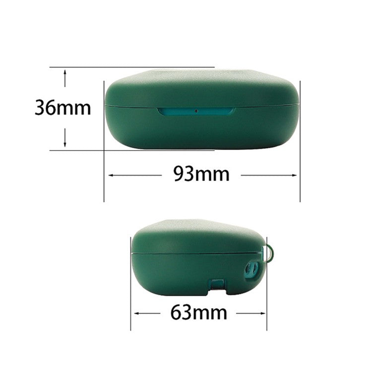 For JLab Go Air Sport Anti-dust Wireless Bluetooth Earphone Protective Sleeve Washable Silicone Cover - Blackish Green