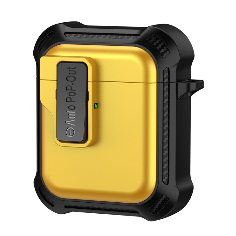 For AirPods with Wireless Charging Case (2019) / AirPods with Charging Case (2019) / (2016) Pressing Buckle Design Earphone Drop-proof Cover - Yellow