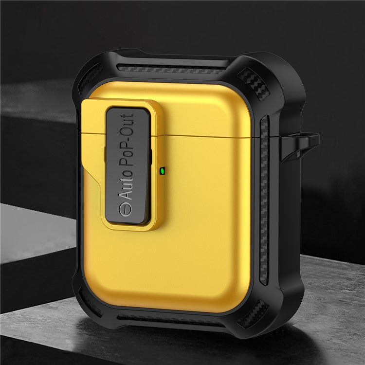 For AirPods with Wireless Charging Case (2019) / AirPods with Charging Case (2019) / (2016) Pressing Buckle Design Earphone Drop-proof Cover - Yellow