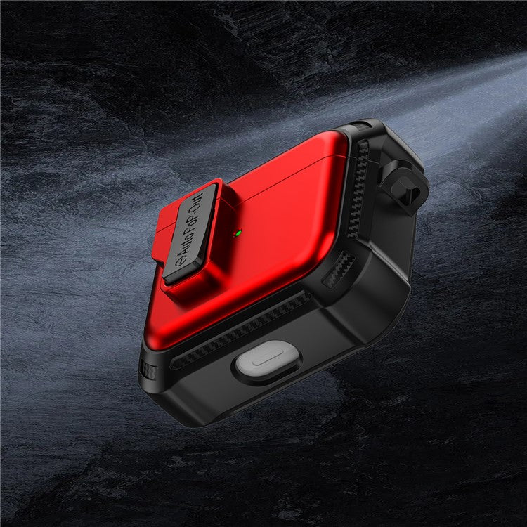 For Apple AirPods 3 Pressing Buckle Design Protective Case Bluetooth Earphone TPU+PC Drop-proof Cover - Red