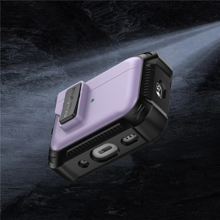 For AirPods Pro 2 Pressing Buckle Design Wireless Earphone Protective Case TPU+PC Anti-drop Cover - Purple