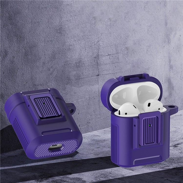 For Apple AirPods with Charging Case (2016) / (2019)  / AirPods with Wireless Charging Case (2019) ) Earphone Case Earbud TPU+PC Cover - Purple