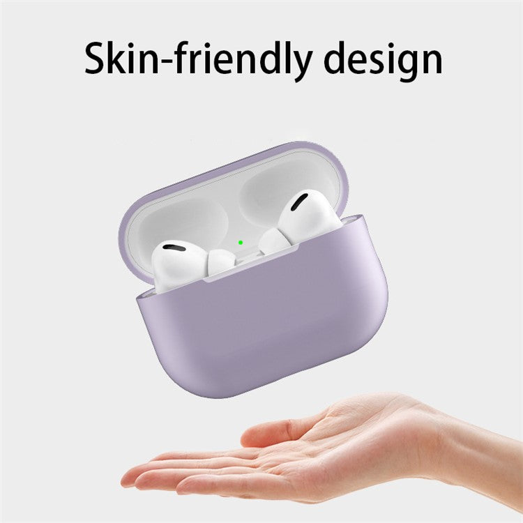 Shockproof Case for AirPods Pro 2 / Pro Silicone Case Bluetooth Headset Cover with Strap - Light Purple