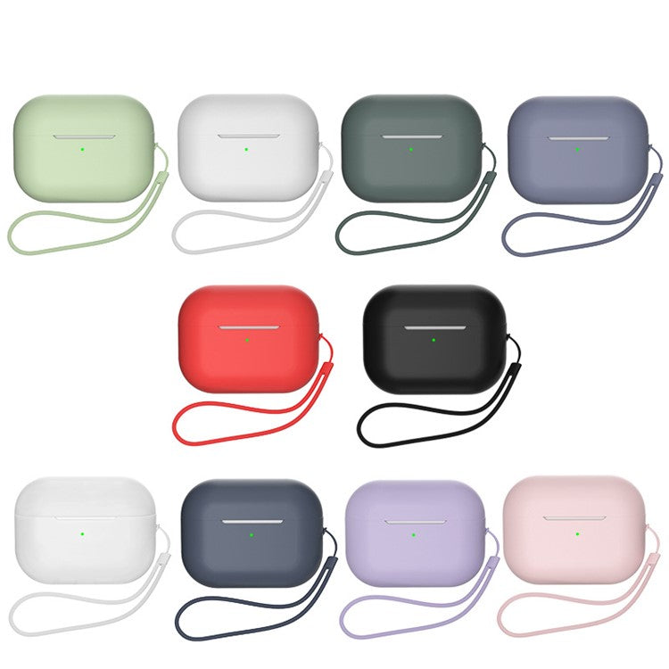 Shockproof Case for AirPods Pro 2 / Pro Silicone Case Bluetooth Headset Cover with Strap - Transparent