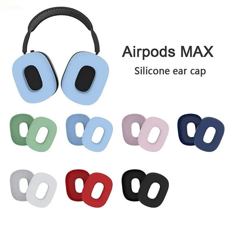 1 Pair for AirPods Max 2024 (USB-C) / Max Headphone Silicone Ear Cap Cover Earpad Protective Shell - Matcha Green