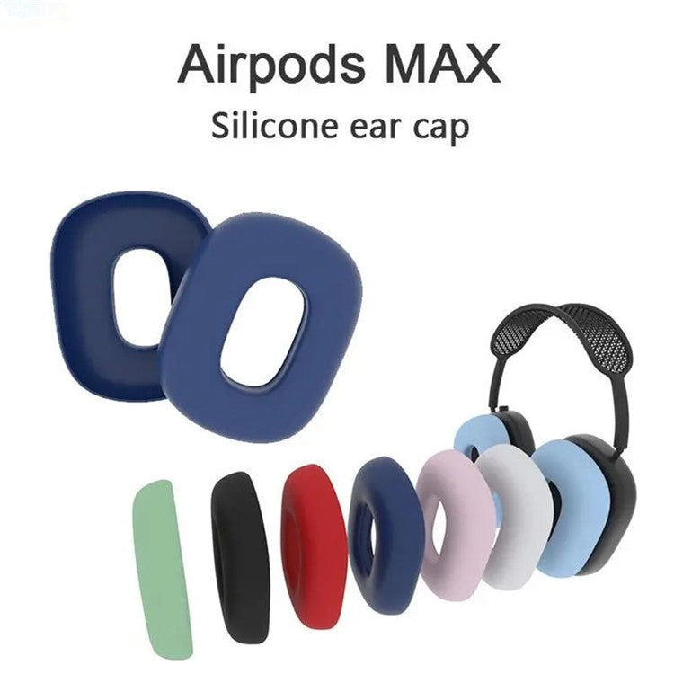 1 Pair for AirPods Max 2024 (USB-C) / Max Headphone Silicone Ear Cap Cover Earpad Protective Shell - Matcha Green