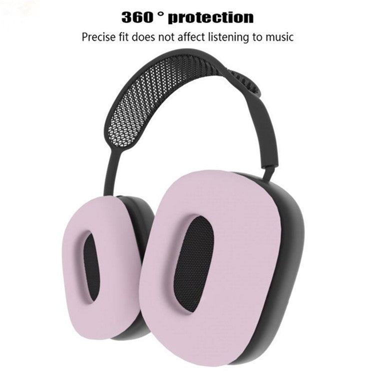 1 Pair for AirPods Max 2024 (USB-C) / Max Headphone Silicone Ear Cap Cover Earpad Protective Shell - Pink