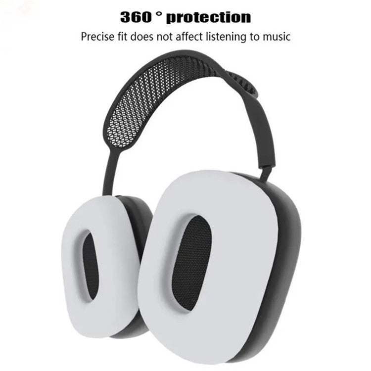 1 Pair for AirPods Max 2024 (USB-C) / Max Headphone Silicone Ear Cap Cover Earpad Protective Shell - White