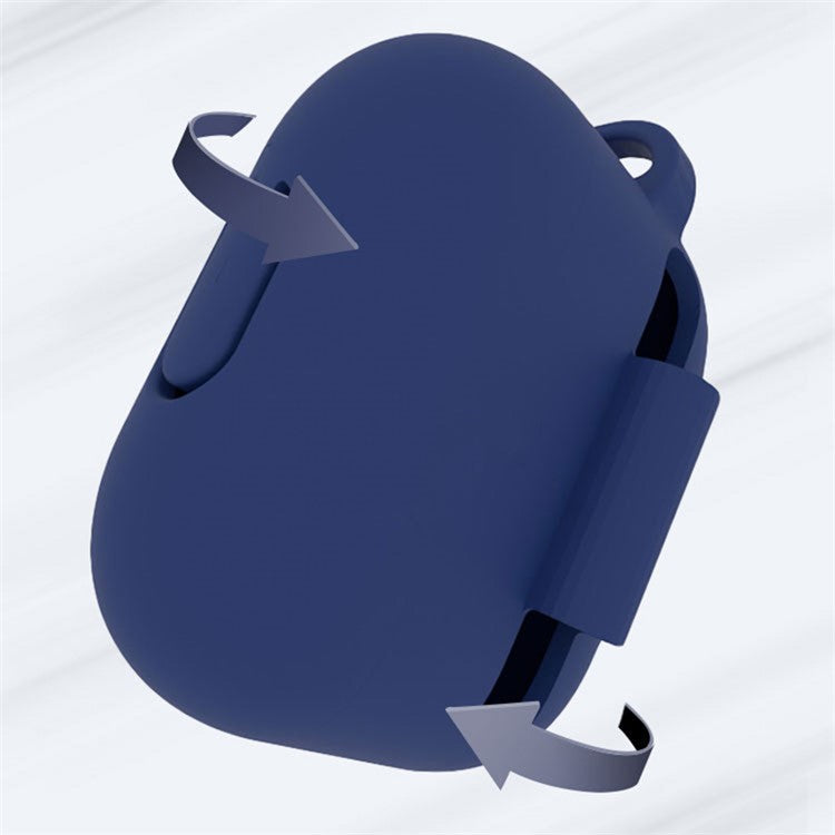 For Apple AirPods 3 Silicone Protective Cover Anti-lost Rope Hanging Buckle Ear Hook 8-in-1 Accessories Kit - Dark Blue