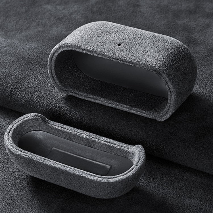 Shockproof Case for Apple AirPods Pro Suede Leather Case Bluetooth Headset Cover - Dark Grey