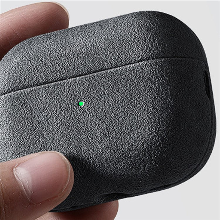 Protective Cover for AirPods Pro 2 Suede Leather Case Bluetooth Headset Case - Dark Grey