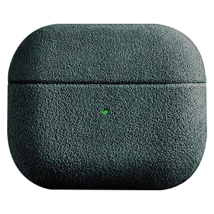 Suede Leather Anti-Drop Case for Apple AirPods 3 Bluetooth Earbuds Case Cover - Blackish Green