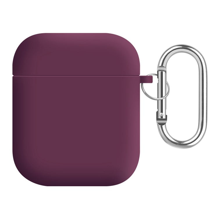 Earphones Case for Apple AirPods with Charging Case (2016) / (2019) / AirPods with Wireless Charging Case (2019) , Silicone+PC Lining Protective Cover - Wine Red