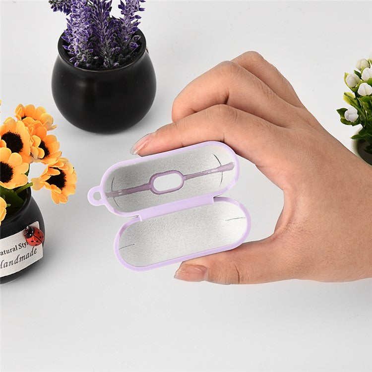 Earphones Case for Apple AirPods with Charging Case (2016) / (2019) / AirPods with Wireless Charging Case (2019) , Silicone+PC Lining Protective Cover - Light Purple