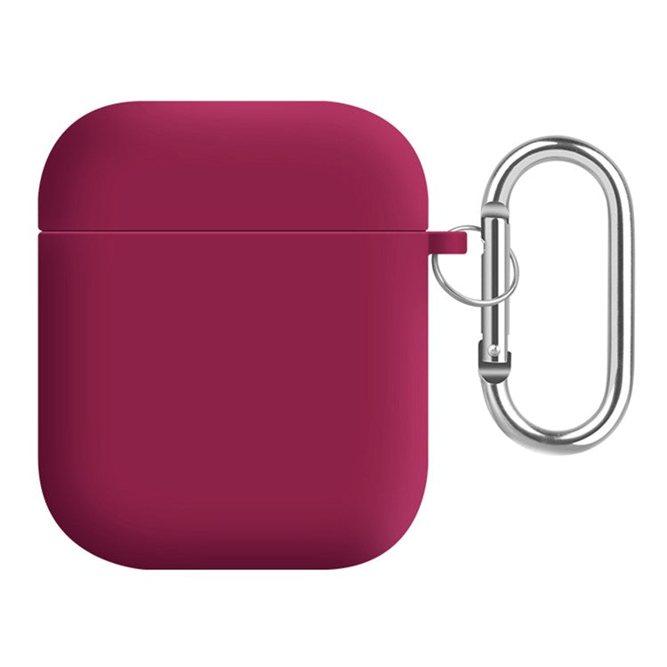 Earphones Case for Apple AirPods with Charging Case (2016) / (2019) / AirPods with Wireless Charging Case (2019) , Silicone+PC Lining Protective Cover - Rose