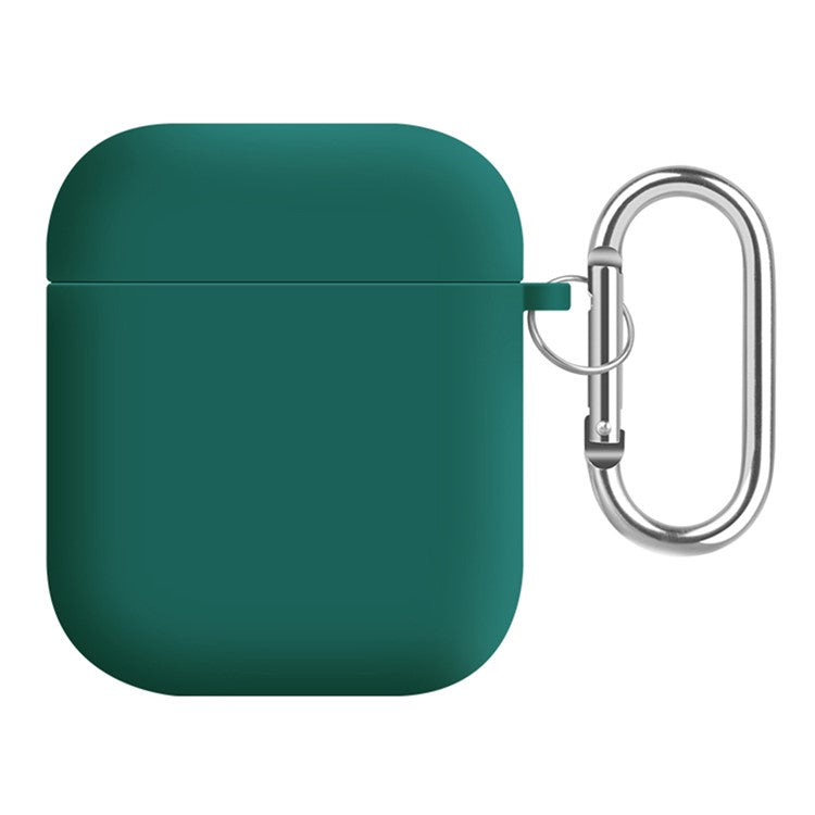 Earphones Case for Apple AirPods with Charging Case (2016) / (2019) / AirPods with Wireless Charging Case (2019) , Silicone+PC Lining Protective Cover - Blackish Green