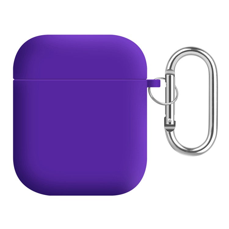 Earphones Case for Apple AirPods with Charging Case (2016) / (2019) / AirPods with Wireless Charging Case (2019) , Silicone+PC Lining Protective Cover - Dark Purple