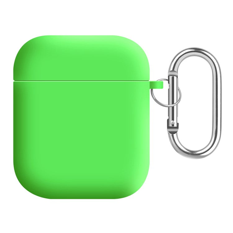 Earphones Case for Apple AirPods with Charging Case (2016) / (2019) / AirPods with Wireless Charging Case (2019) , Silicone+PC Lining Protective Cover - Fluorescent Green