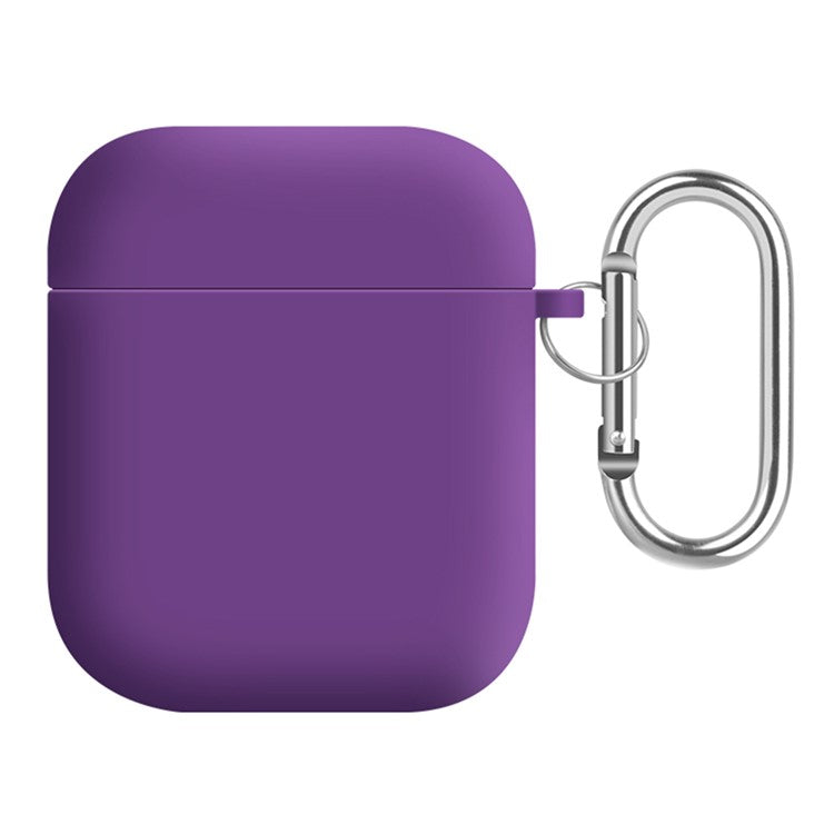 Earphones Case for Apple AirPods with Charging Case (2016) / (2019) / AirPods with Wireless Charging Case (2019) , Silicone+PC Lining Protective Cover - Purple