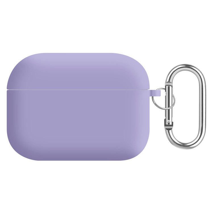 For AirPods Pro (Gen 2) (USB-C) / Pro 2 Earphone Case Silicone+PC Lining Protective Carrying Cover with Keychain Hook - Light Purple