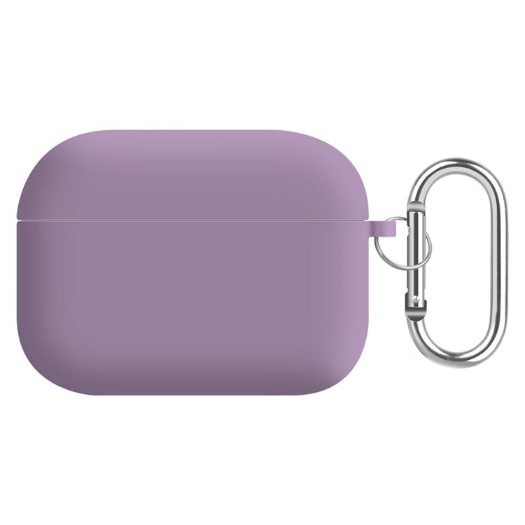 For AirPods Pro (Gen 2) (USB-C) / Pro 2 Earphone Case Silicone+PC Lining Protective Carrying Cover with Keychain Hook - Black Currant Purple