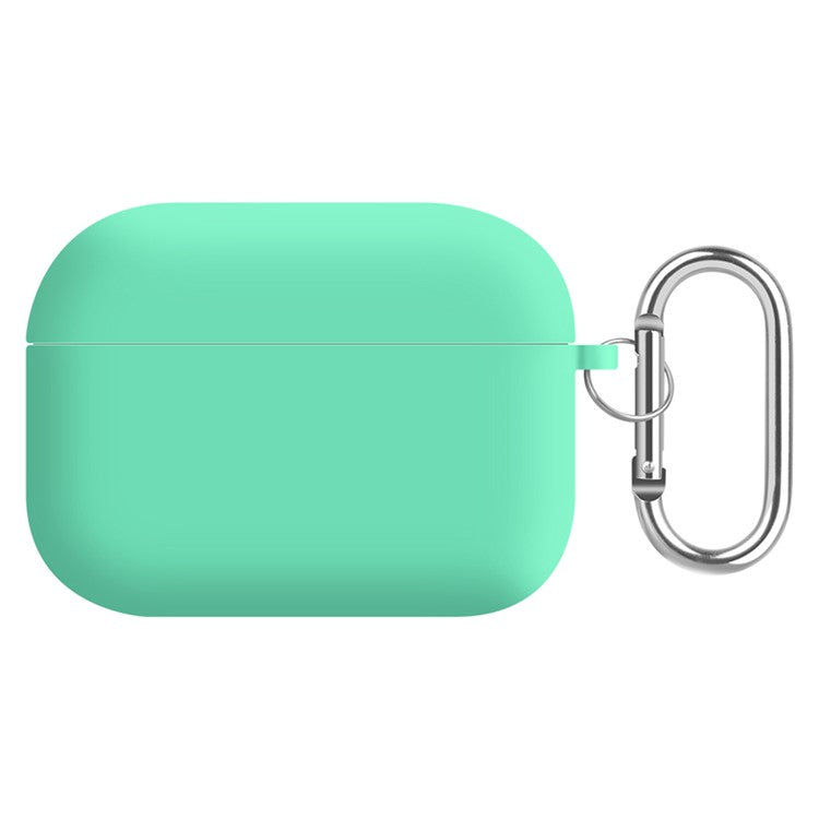 For AirPods Pro (Gen 2) (USB-C) / Pro 2 Earphone Case Silicone+PC Lining Protective Carrying Cover with Keychain Hook - Spearmint Green