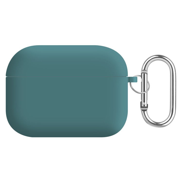 For AirPods Pro (Gen 2) (USB-C) / Pro 2 Earphone Case Silicone+PC Lining Protective Carrying Cover with Keychain Hook - Pine Needle Green