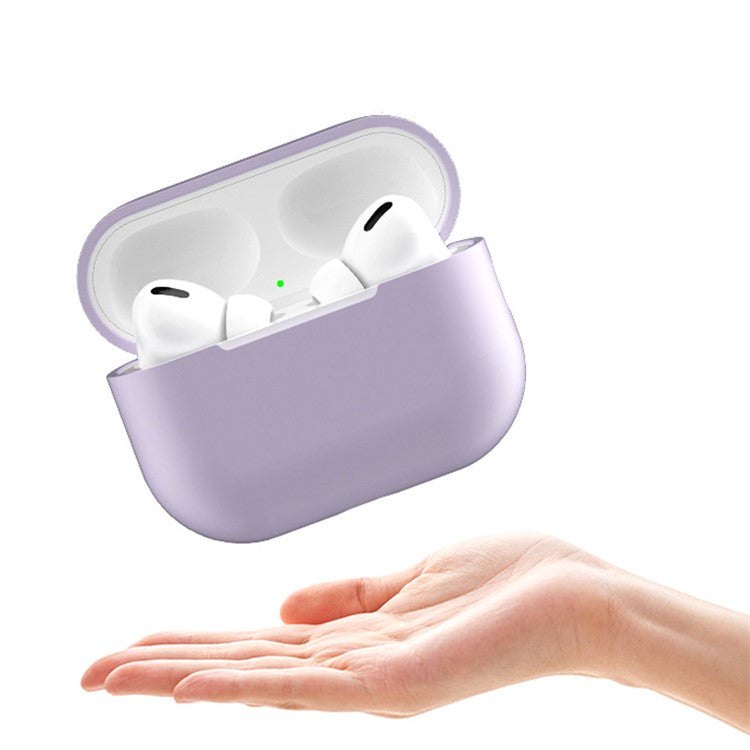 For AirPods Pro 2 Earphones Case Full Protective Silicone Shockproof Cover with Strap / Ear-Tip - Purple