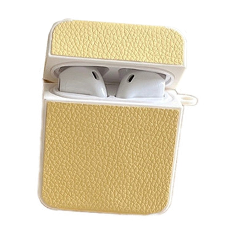 For Apple AirPods with Charging Case (2016)  /  (2019)  /  AirPods with Wireless Charging Case (2019) PU Leather TPU Case - Yellow