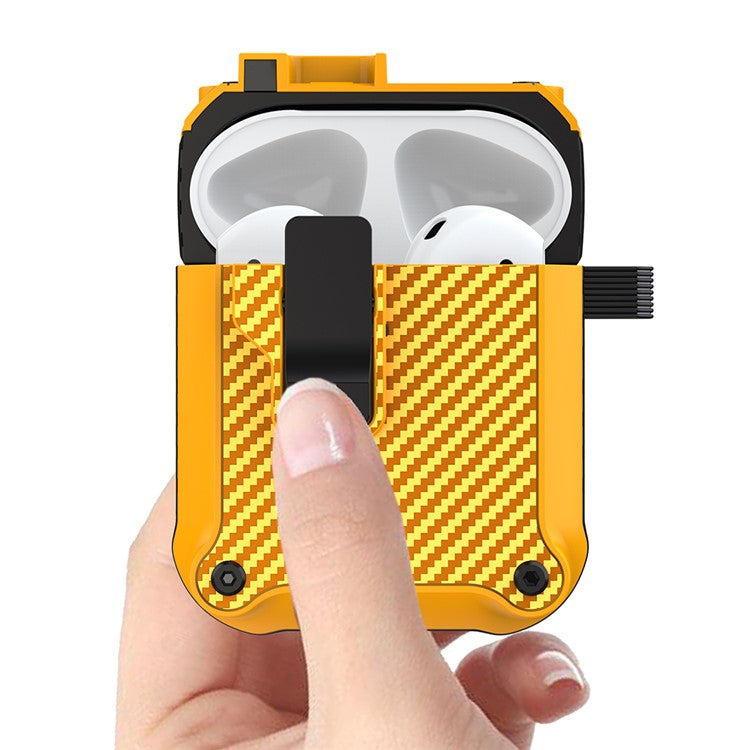 For Apple AirPods with Charging Case (2016) / (2019) / AirPods with Wireless Charging Case (2019) Earphone Case TPU Cover - Yellow