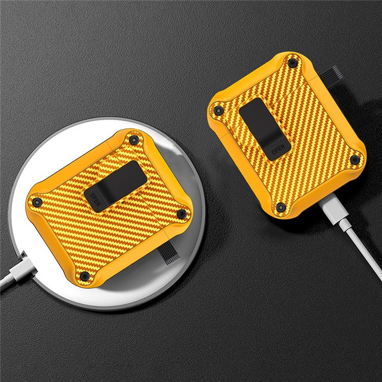 For Apple AirPods with Charging Case (2016) / (2019) / AirPods with Wireless Charging Case (2019) Earphone Case TPU Cover - Yellow