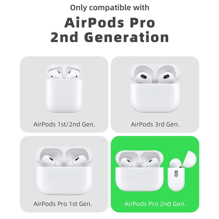 For Apple AirPods Pro / AirPods Pro 2 Silicone Case Cat Game Console Design Earphone Cover with Lanyard - Dark Grey