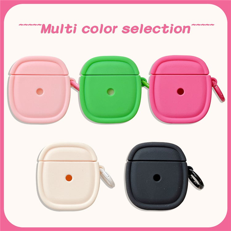 For Apple AirPods with Charging Case (2016)(2019) / AirPods with Wireless Charging Case (2019) Earphone Cover Oval Anti-drop Silicone Case - Rose