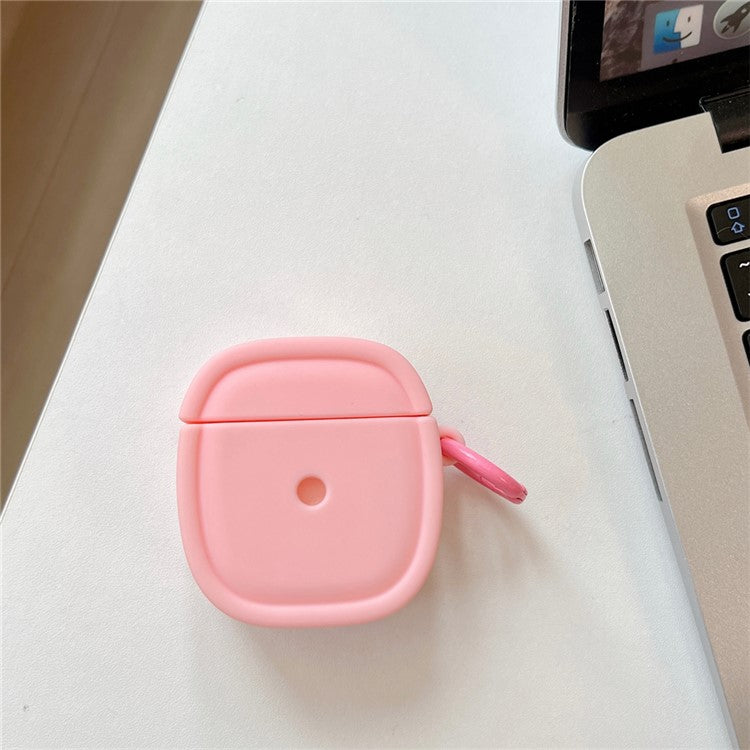 For Apple AirPods with Charging Case (2016)(2019)/AirPods with Wireless Charging Case (2019) Earphone Cover Oval Anti-drop Silicone Case - Pink