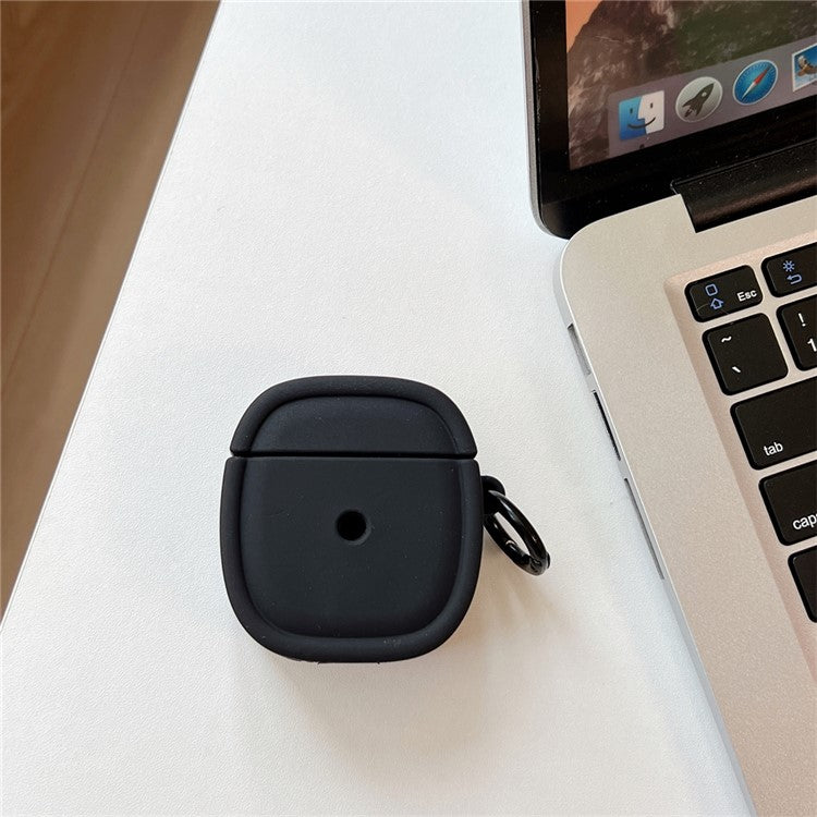 For Apple AirPods with Charging Case (2016)(2019)/AirPods with Wireless Charging Case (2019) Earphone Cover Oval Anti-drop Silicone Case - Black