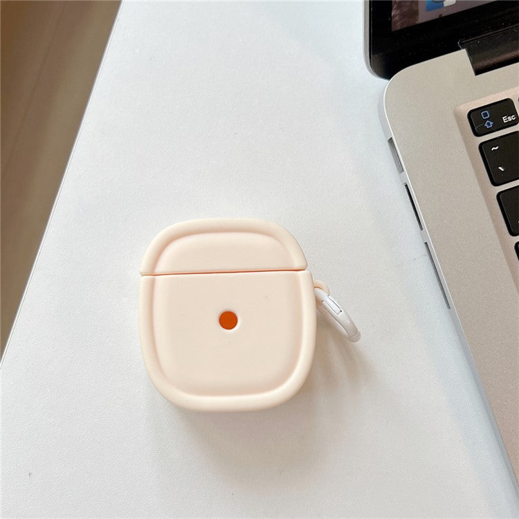 For Apple AirPods with Charging Case (2016)(2019)/AirPods with Wireless Charging Case (2019) Earphone Cover Oval Anti-drop Silicone Case - Beige