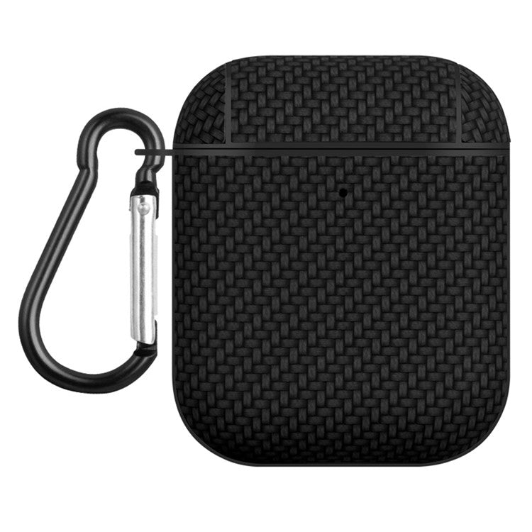 Earphone Case for Apple AirPods with Charging Case (2016) / (2019) / AirPods with Wireless Charging Case (2019) Leather Coated PC Cover - Black