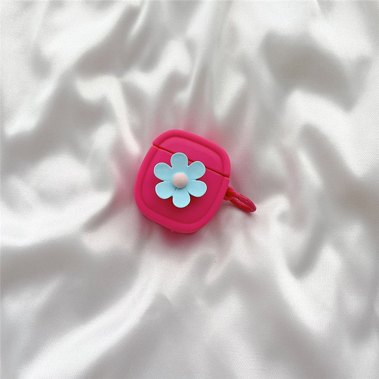 Silicone Case for Apple AirPods with Charging Case (2016) / (2019) / AirPods with Wireless Charging Case (2019) Flower Pattern Cover with Buckle - Rose