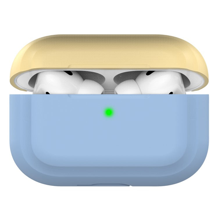 AHASTYLE PT-P2 For AirPods with Wireless Charging Case (2019) / AirPods with Charging Case (2019) / (2016) Splittable Silicone Cover - Lake Blue+Yellow