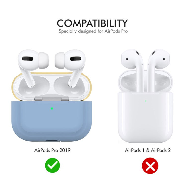 AHASTYLE PT-P2 For AirPods with Wireless Charging Case (2019) / AirPods with Charging Case (2019) / (2016) Splittable Silicone Cover - Lake Blue+Yellow