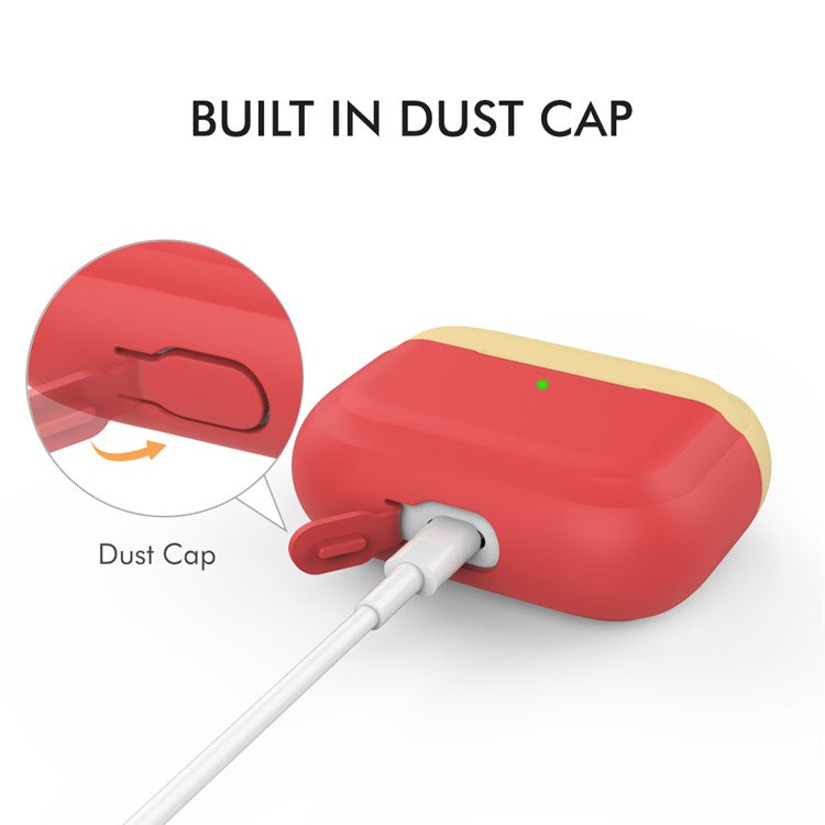 AHASTYLE PT-P2 For AirPods with Wireless Charging Case (2019) / AirPods with Charging Case (2019) / (2016) Splittable Silicone Cover - Red+Yellow